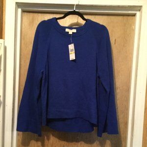 NWT Michael Kors blue knit wide sleeve sweater